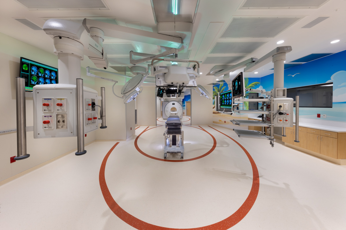 Interior design view of Joe DiMaggio Children's Hospital MRI and operating room in Hollywood, FL